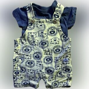 Free Planet overall set 3/6mo